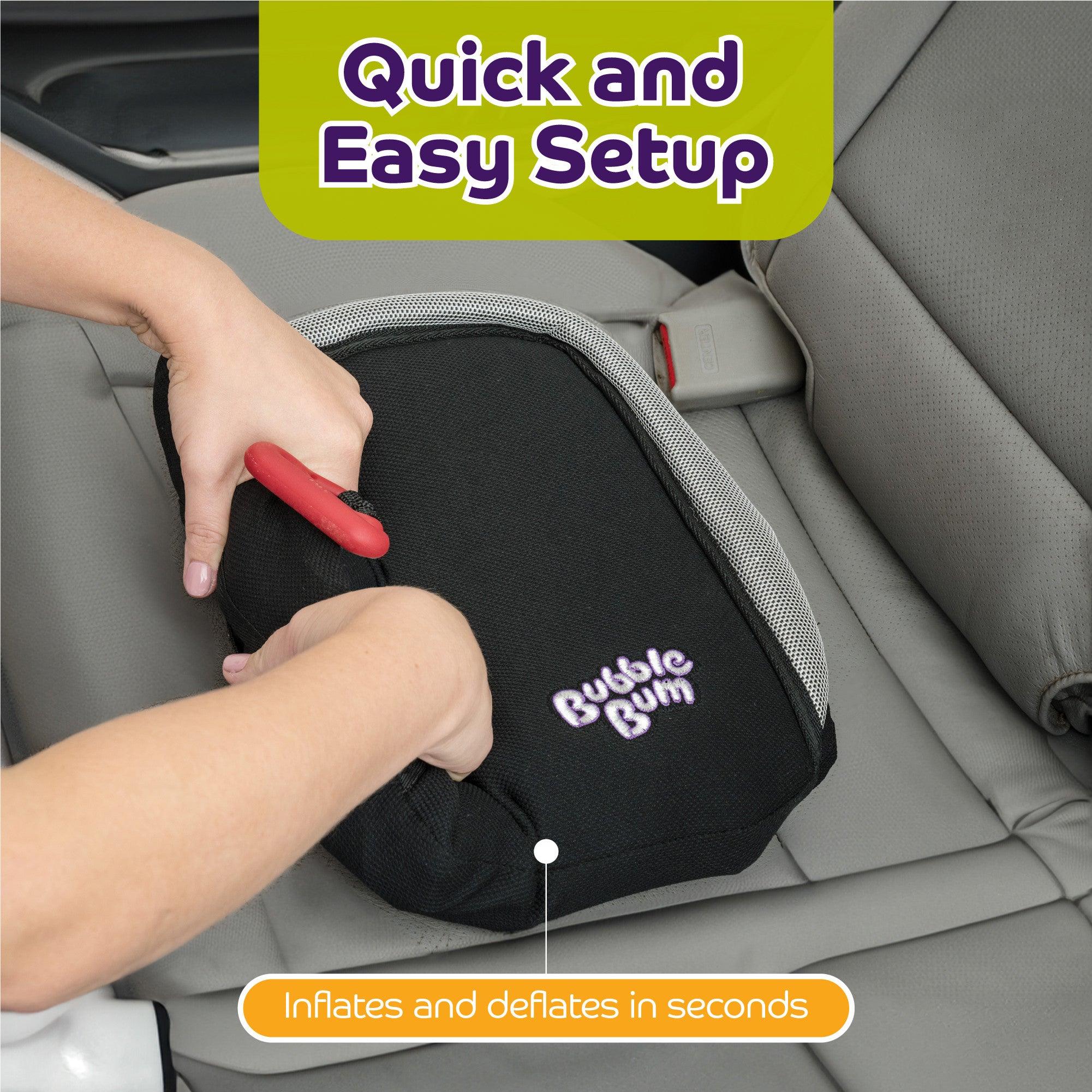 BubbleBum Inflatable Car Booster Seat- Travel Car Seat- Black - Image 2