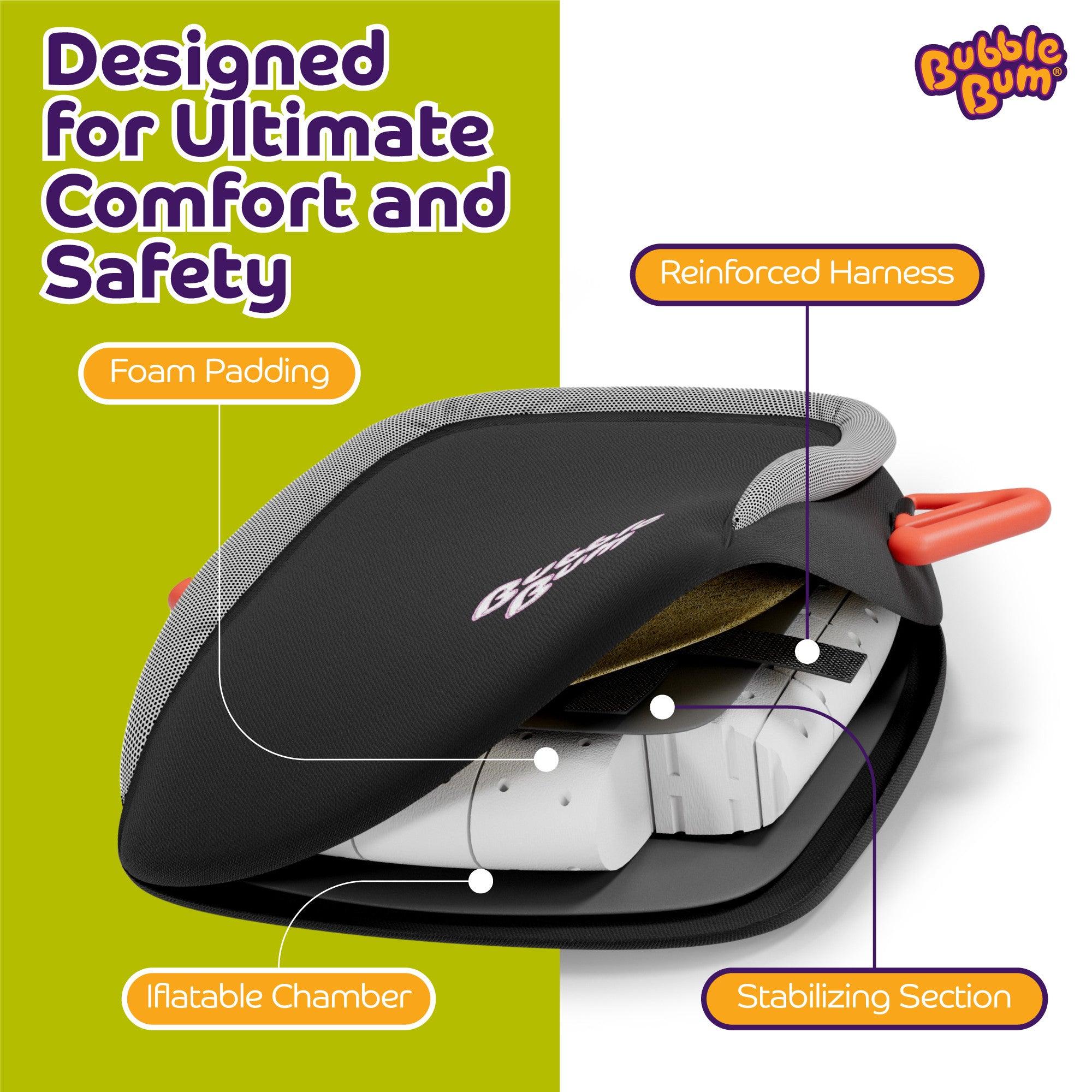 BubbleBum Inflatable Car Booster Seat- Travel Car Seat- Black - Image 5
