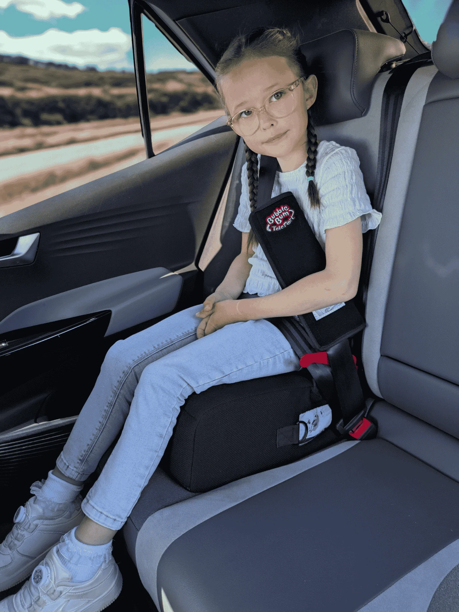 BubbleBum Teleport Backless Booster Car Seat, Kids Booster Seat for Car R129 Regulated, Telescopic Portable Carseat, Ideal for Everyday Use and Foldable for Travel, 4 Year Old + Child/Toddler - EU - Image 7